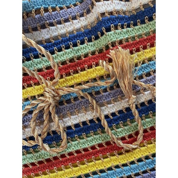 NWT My Beachy Side Crochet Ali Rainbow halter mini dress cover up size medium - Picture 12 of 13